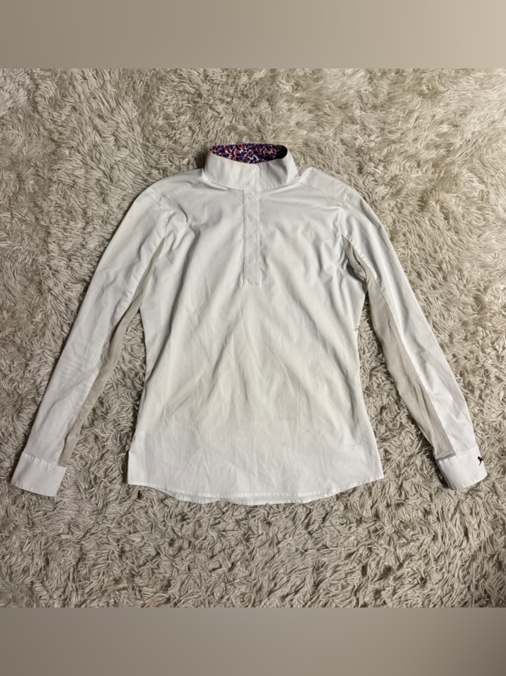 Women’s Large White RJ Classics Long Sleeve Horseback Riding Show Shirt